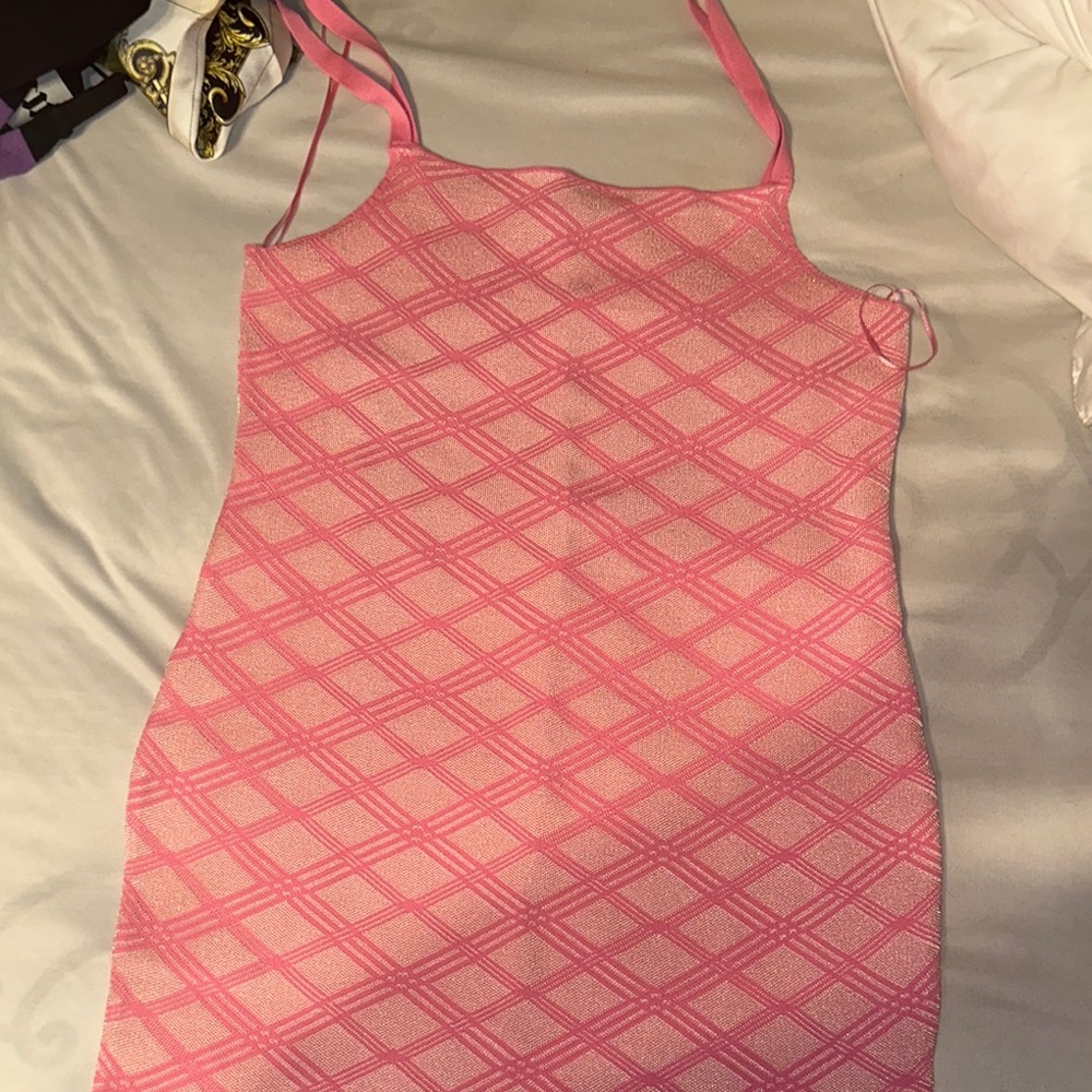 Pink Geometric Pattern Dress